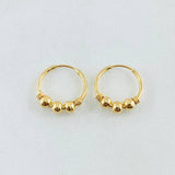 Candongas Trio Bola 1gr / 1.2cm-Oro Amarillo 18K