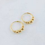Candongas Trio Bola 1gr / 1.2cm-Oro Amarillo 18K