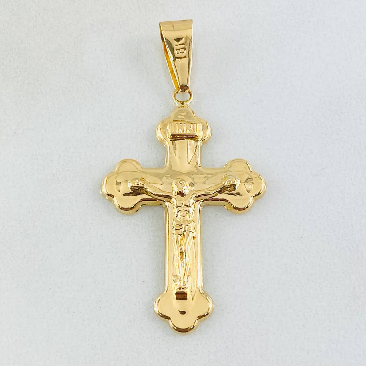 Dije Crúz Cristo Florenciada 1.9gr / 4cm / Oro Amarillo 18K