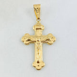Dije Crúz Cristo Florenciada 1.9gr / 4cm / Oro Amarillo 18K