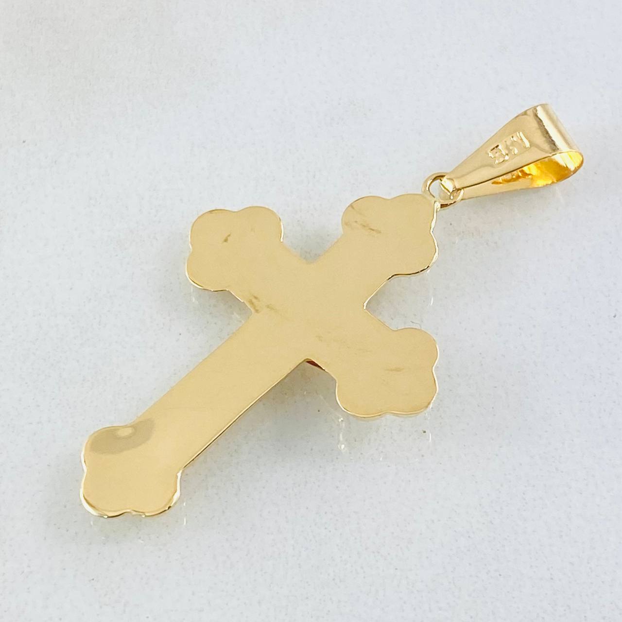 Dije Crúz Cristo Florenciada 1.9gr / 4cm / Oro Amarillo 18K