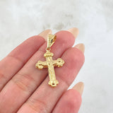 Dije Crúz Cristo Florenciada 1.5gr / 3.5cm / Oro Amarillo 18K