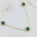 Cadena Trébol Verde 8.3gr / 50cm / Oro Amarillo Nac.Esp. 18K