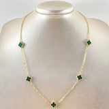 Cadena Trébol Verde 8.3gr / 50cm / Oro Amarillo Nac.Esp. 18K