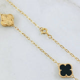 Cadena Trébol Dorado Negro 10gr / 50cm / Oro Amarillo Nac.Esp. 18K