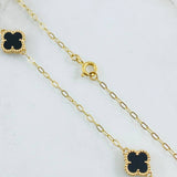 Cadena Trébol Negro 8.35gr / 50cm / Oro Amarillo Nac.Esp. 18K