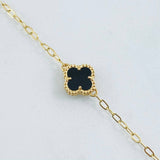 Cadena Trébol Negro 8.35gr / 50cm / Oro Amarillo Nac.Esp. 18K