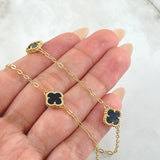 Cadena Trébol Negro 8.35gr / 50cm / Oro Amarillo Nac.Esp. 18K