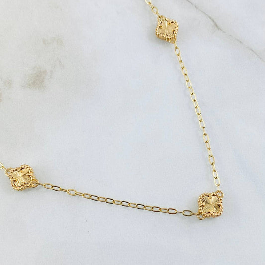 Cadena Trébol Dorado 7.05gr / 50cm / Oro Amarillo Nac.Esp. 18K