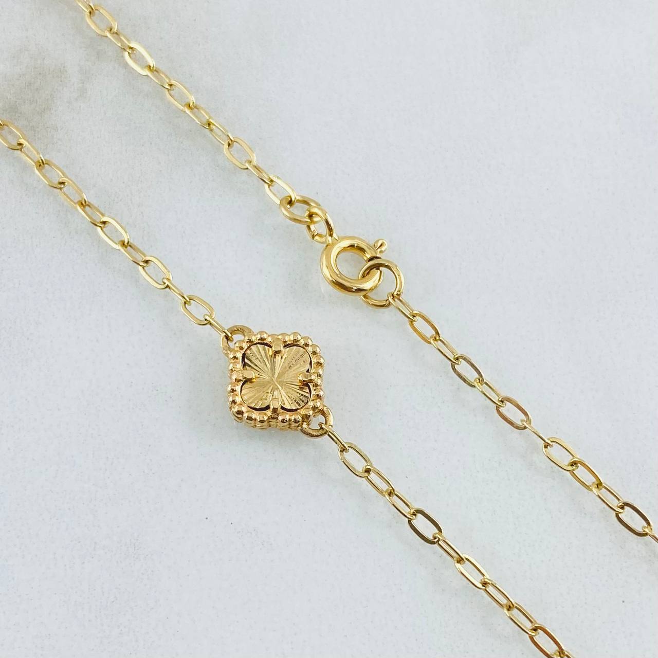 Cadena Trébol Dorado 7.05gr / 50cm / Oro Amarillo Nac.Esp. 18K