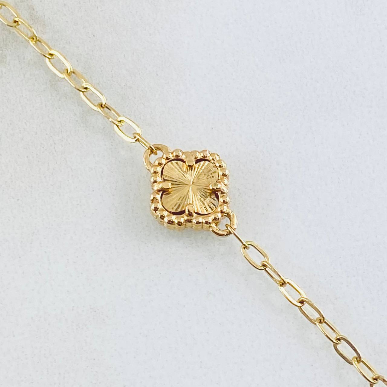 Cadena Trébol Dorado 7.05gr / 50cm / Oro Amarillo Nac.Esp. 18K