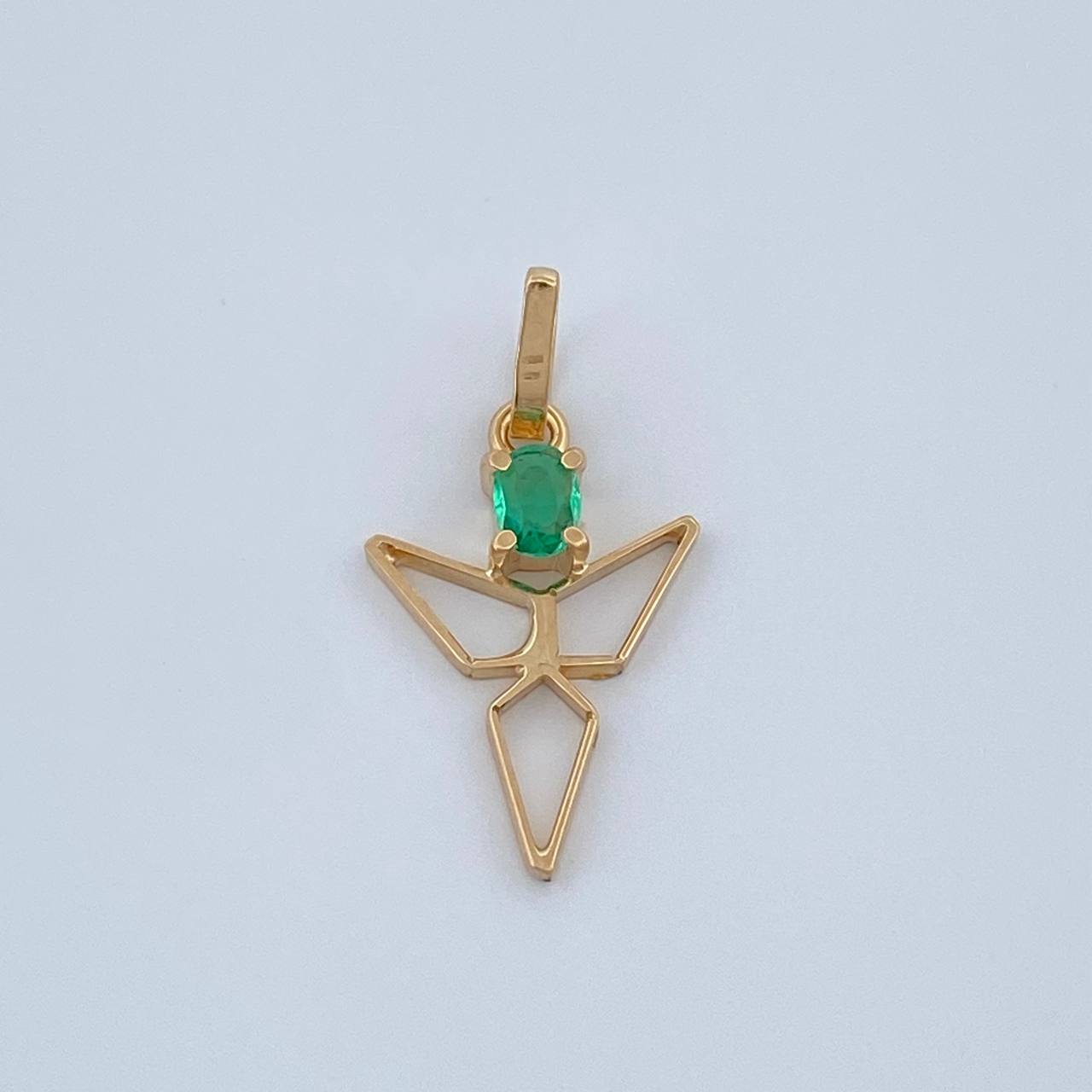 Dije Angel Figura Esmeralda 0.5gr / 2cm / Oro Amarillo 18K %