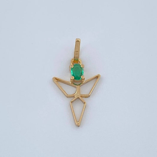 Dije Angel Figura Esmeralda 0.5gr / 2cm / Oro Amarillo 18K %