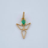 Dije Angel Figura Esmeralda 0.5gr / 2cm / Oro Amarillo 18K %