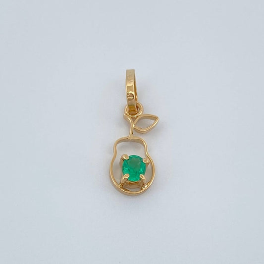 Dije Pera Figura Esmeralda 0.45gr / 1.7cm / Oro Amarillo 18K %