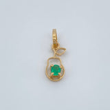 Dije Pera Figura Esmeralda 0.45gr / 1.7cm / Oro Amarillo 18K %