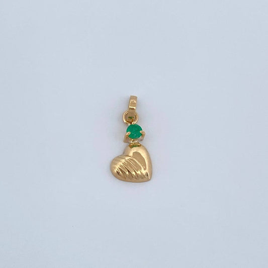 Dije Corazon Esmeralda 0.35gr / 1.6cm / Oro Amarillo 18K %
