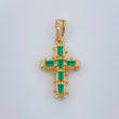 Dije Cruz Barroco Esmeraldas 3.15gr / 3cm / Oro Amarillo 18K %