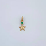 Dije Estrella Esmeralda 0.25gr / 1.4cm / Oro Amarillo 18K %