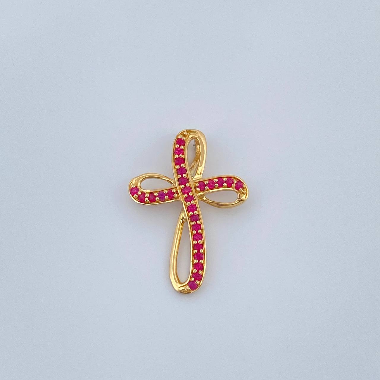 Dije Cruz Liston Rubys 1gr / 2cm / Oro Amarillo 18K %