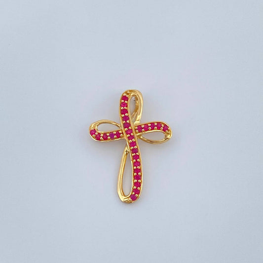 Dije Cruz Liston Rubys 1gr / 2cm / Oro Amarillo 18K %