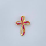 Dije Cruz Liston Rubys 1gr / 2cm / Oro Amarillo 18K %