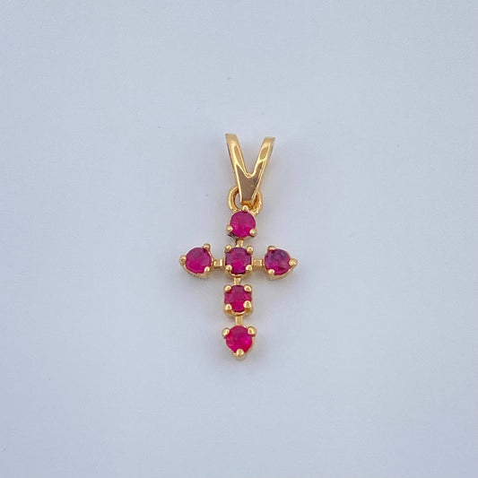 Dije Cruz Rubys 0.3gr / 1.5cm / Oro Amarillo 18K %