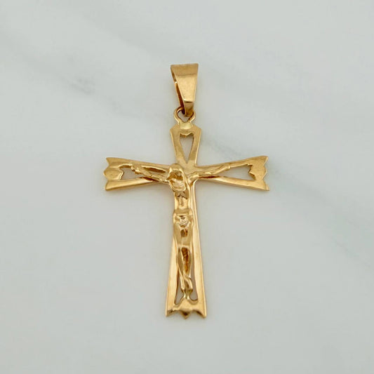 Dije Cruz Cristo Gotica 2.45gr / 3.6cm / Oro Amarillo 18K