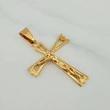 Dije Cruz Cristo Gotica 2.45gr / 3.6cm / Oro Amarillo 18K