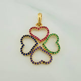 Dije Trebol De Corazones 2.9gr / 3cm / Oro Amarillo 18K $