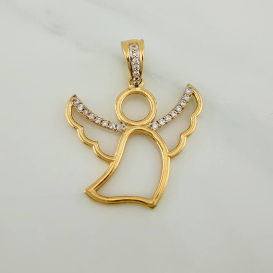 Dije Angel 3.5gr / 3.2cm / Dos Oros Amarillo Blanco 18K