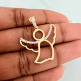 Dije Angel 3.5gr / 3.2cm / Dos Oros Amarillo Blanco 18K $