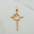 Dije Cruz Paloma 0.9gr / 3cm / Oro Amarillo 18K %