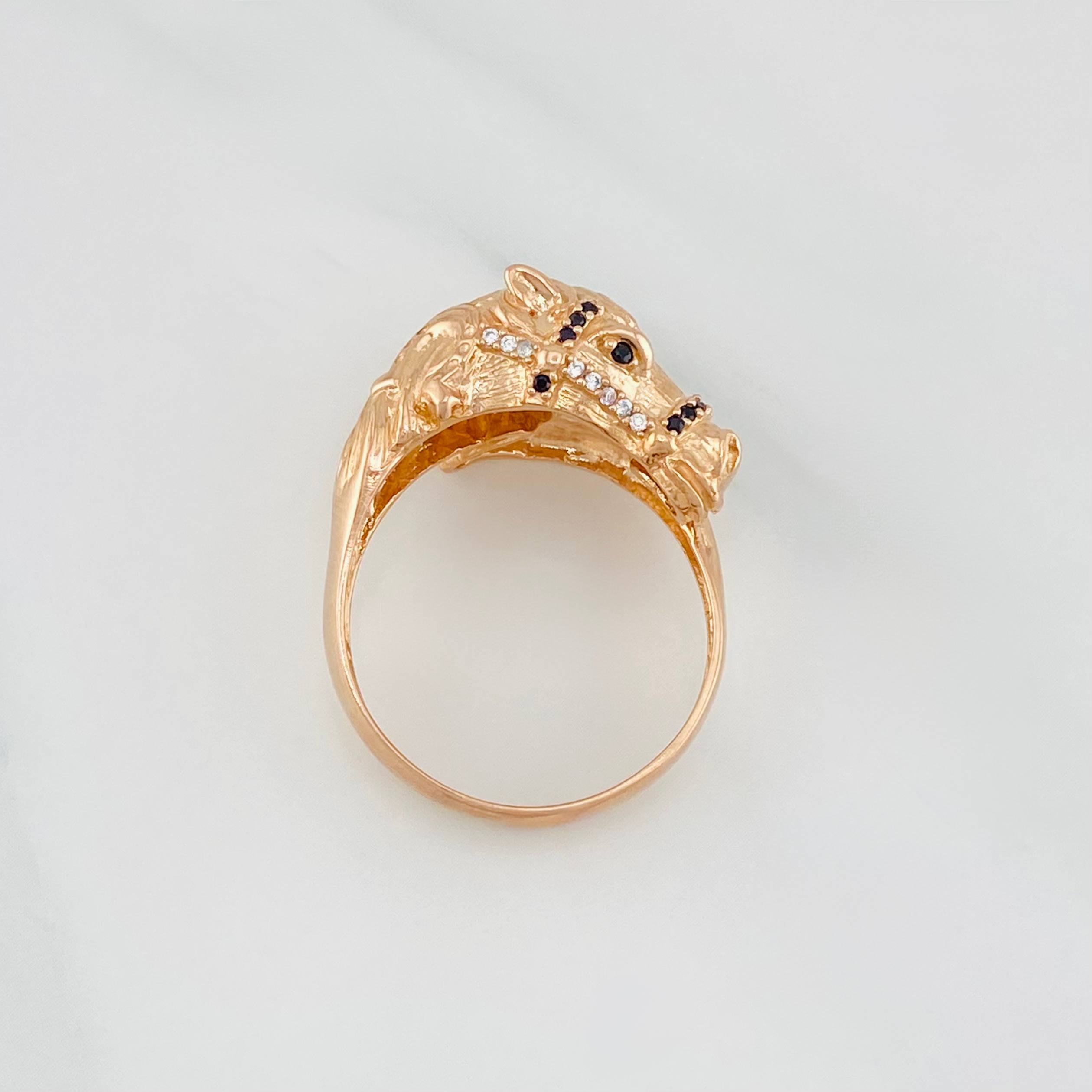 Anillo Rostro Caballo 6.35 g / T10 1/2 Oro Rosa 18K