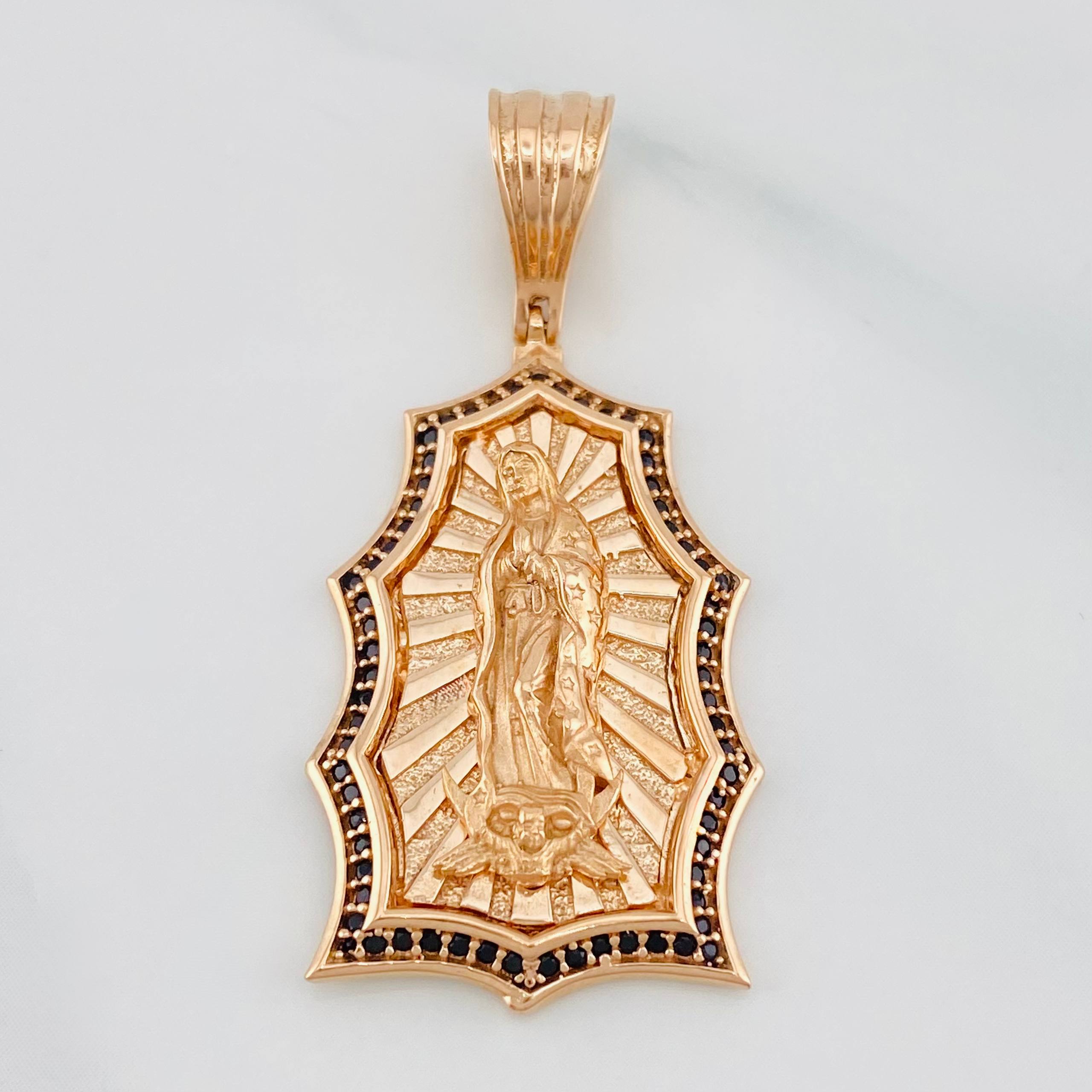 Dije Dije Virgen De Guadalupe 7.35 g / 4.01 cm Oro Rosa 18K