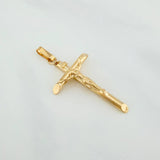 Dije Cruz Cristo Puntas Planas 1.75 g / 4.7 cm Oro Amarillo 18K