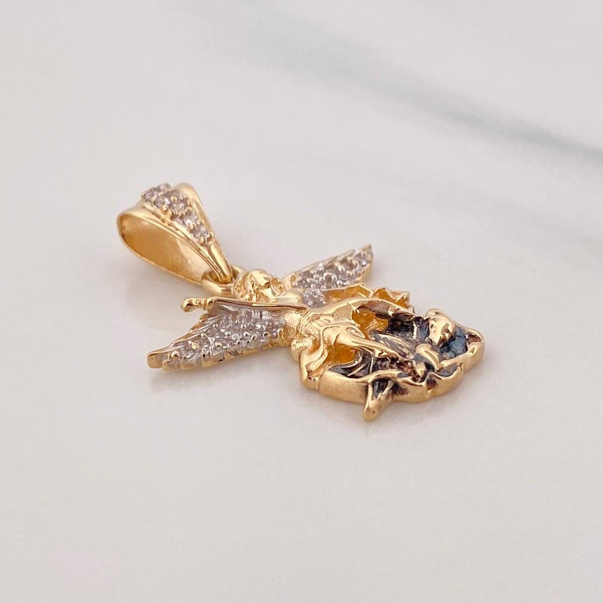 Dije San Miguel Arcangel 3 g / 2.7 cm Tres Oros 18K
