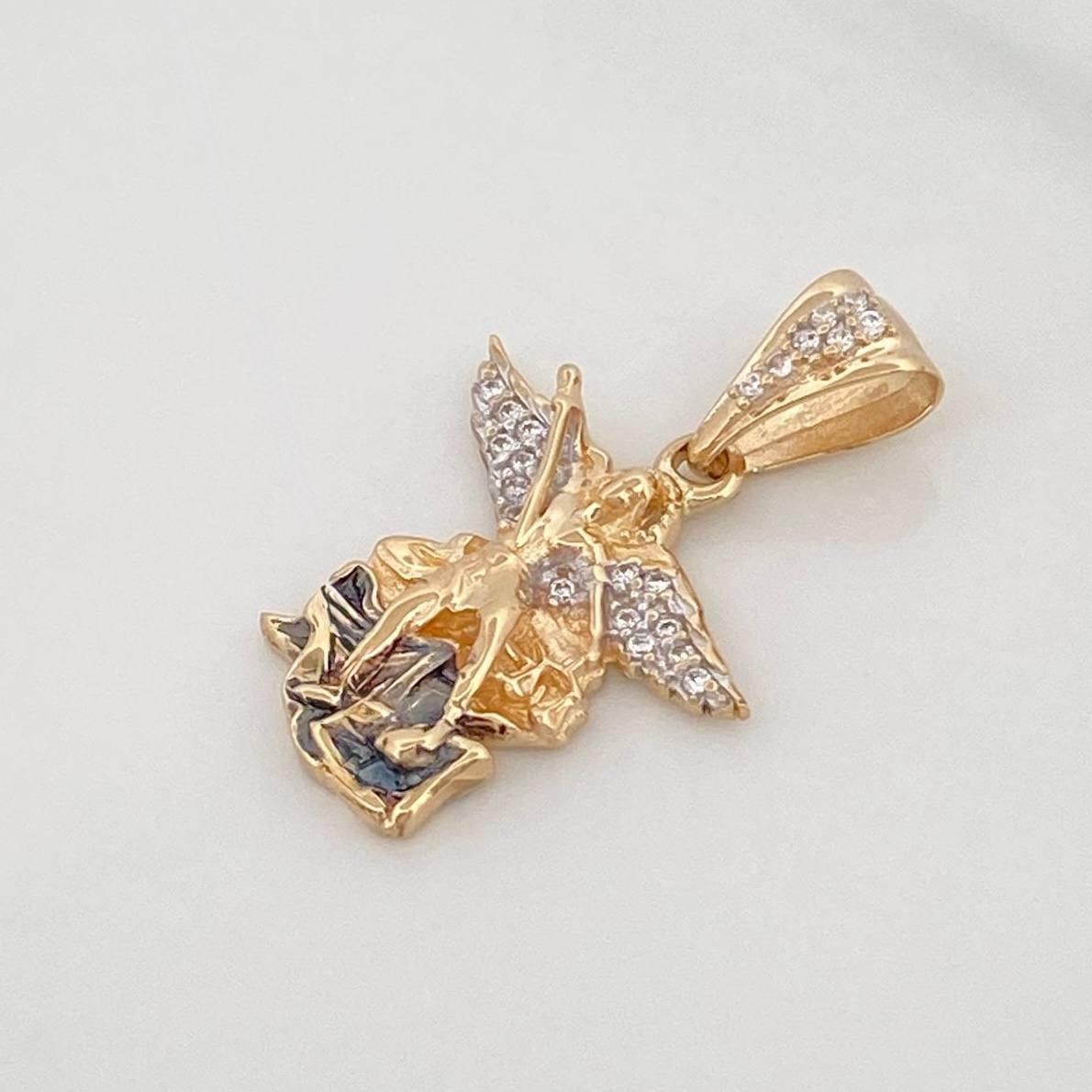 Dije San Miguel Arcangel 3 g / 2.7 cm Tres Oros 18K
