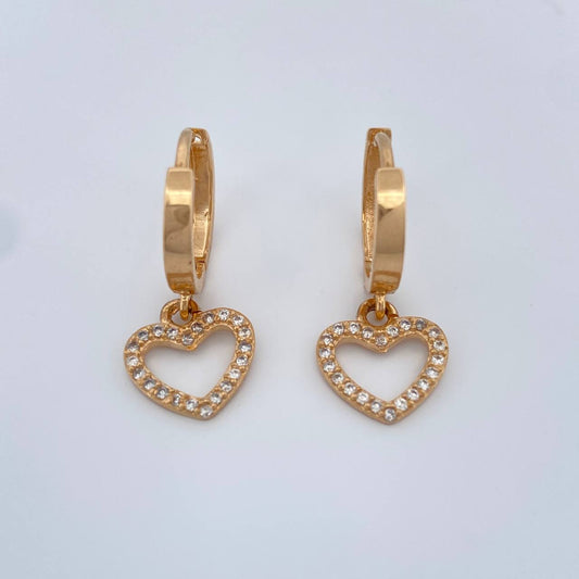 Candongas Corazon 3.15gr / 2.5cm / Oro Amarillo 18K %