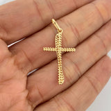 Dije Cruz Curva 1.6gr / 3.3cm / Oro Amarillo 18K %