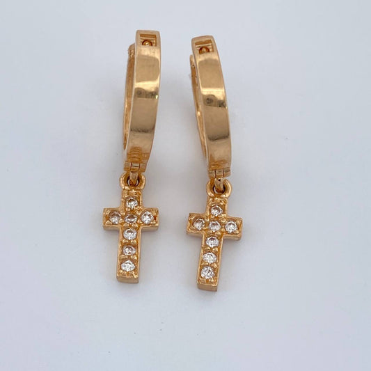 Candongas Cruz 2.9gr / 2.3cm / Oro Amarillo 18K %
