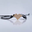 Pulsera Tejida Negra Corazón 1gr / Oro Amarrillo 18K %