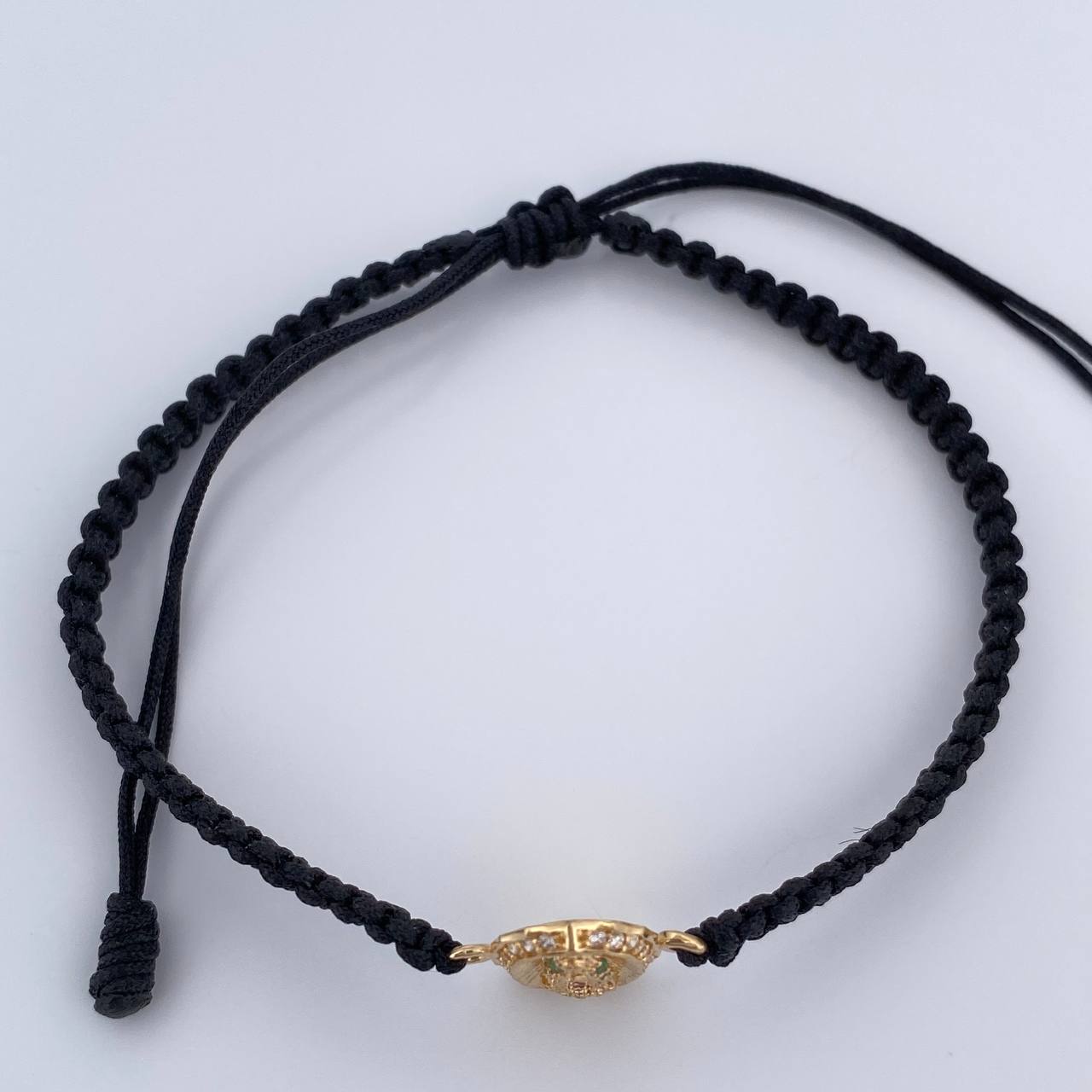Pulsera Tejida Negra Virgen Guadalupe 1.35gr / Oro Amarillo 18K %