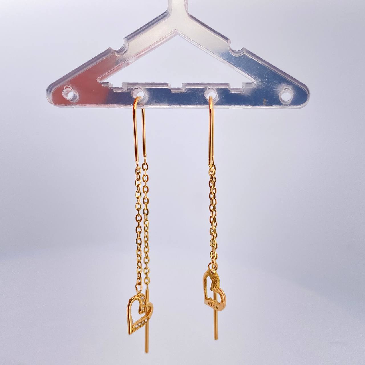 Topos Aretes Silueta Corazón 2.15gr / 6cm / 8.12mm Oro Amarillo 18K %