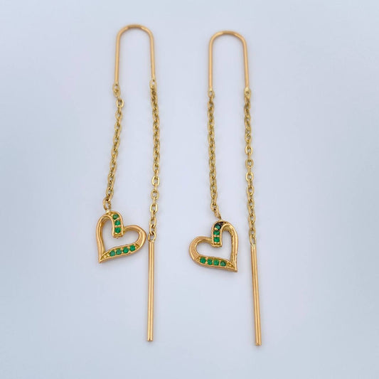 Topos Aretes Silueta Corazón 2.15gr / 6.1cm / 8.76mm Oro Amarillo 18K %
