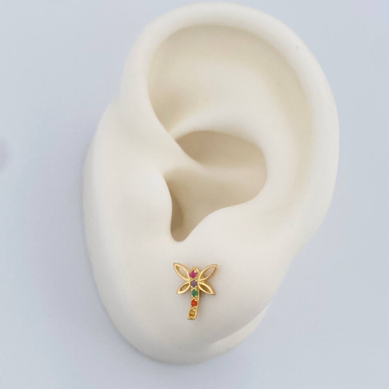 Topos Libelula 0.85gr / 8.8mm Oro Amarillo 18K &