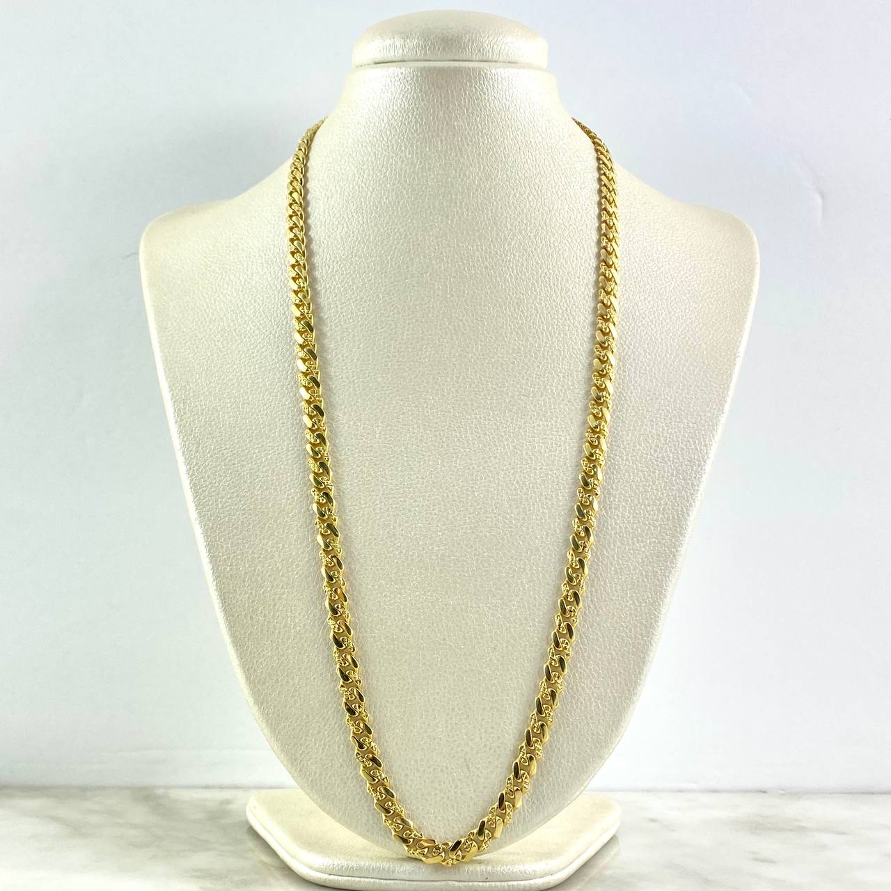 Cadena Cubana Diamantada 23.95gr / 60cm / 6.4mm Oro Amarillo +3 *