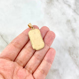 Dije Placa Virgen de Guadalupe 7.45gr / 4cm / Circones Blancos Dos Oros Amarillo Rosa