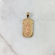 Dije Placa Virgen de Guadalupe 7.45gr / 4cm / Circones Blancos Dos Oros Amarillo Rosa