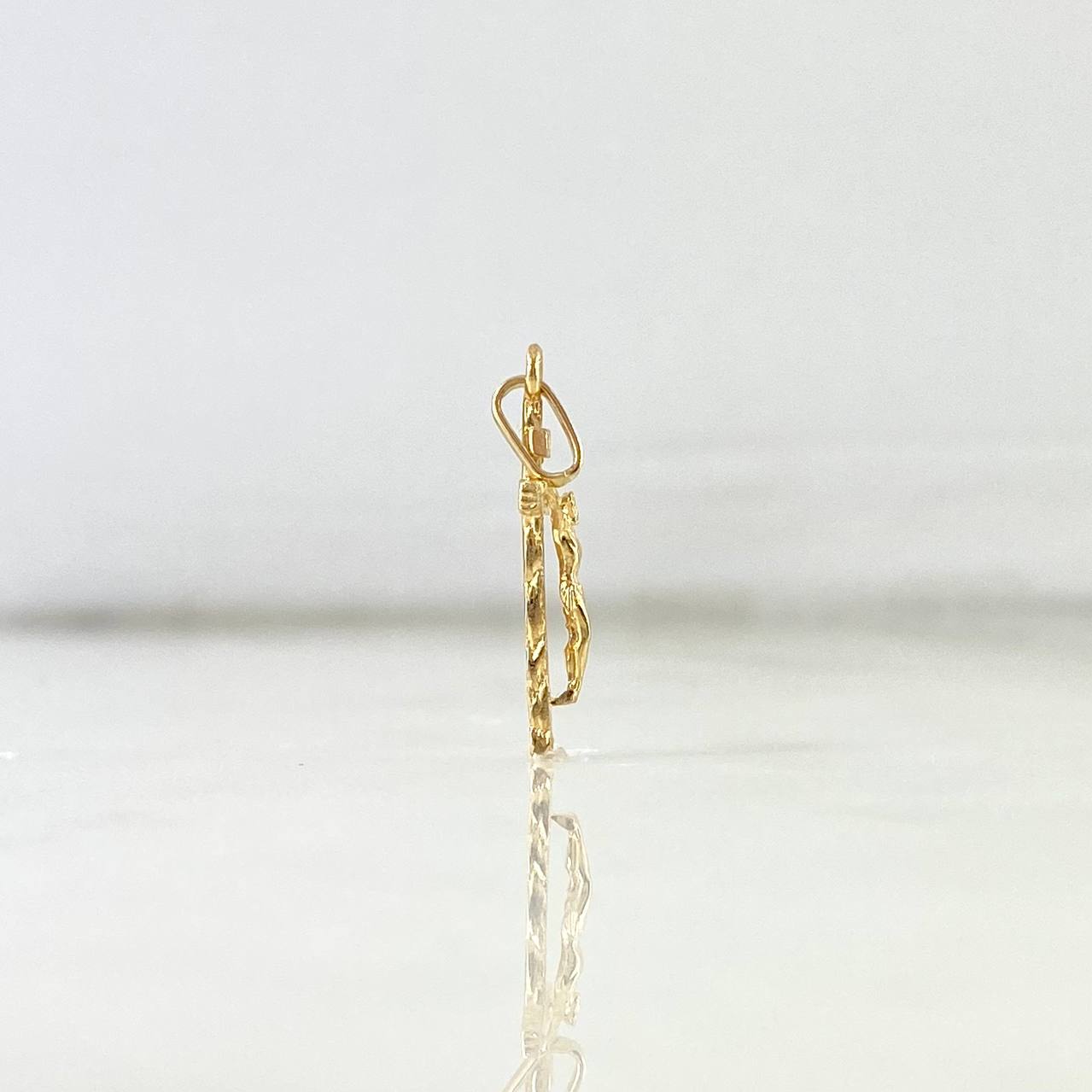 Dije Cruz Cristo 0.95gr / 2.5cm / Madera Oro Amarillo